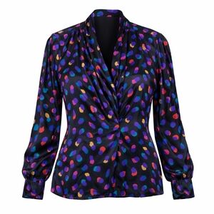 Doncaster Silk Blouse Vintage Black Mulicolor Luxury Old Money Heritage